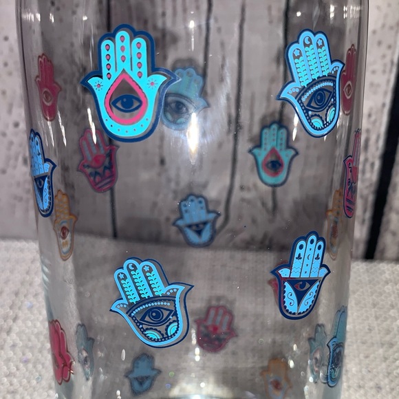 🆕 Rainbow Hamsa Glass Carafe Set🪬 - Picture 5 of 11